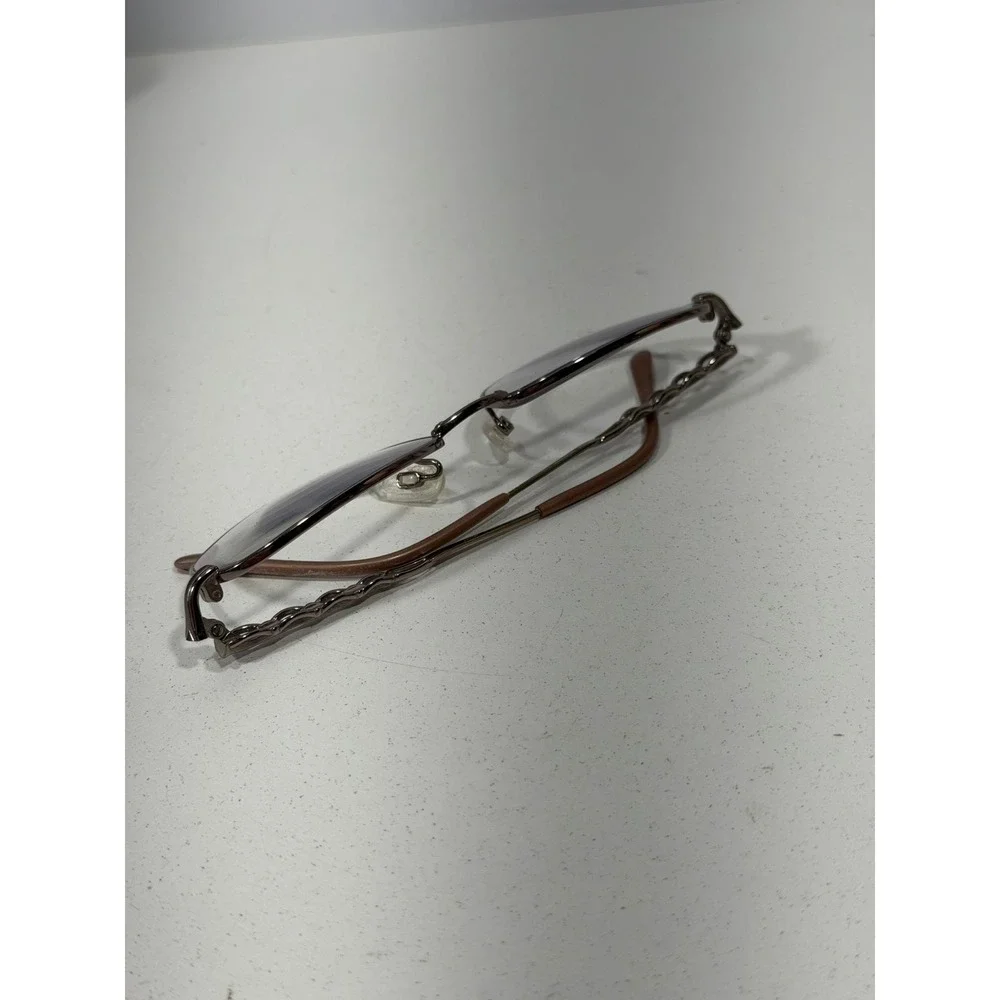 Tura Mod 939 VIO‎ Oval Eyeglasses frames Violet Metal Chain Link 51-17-135 Case